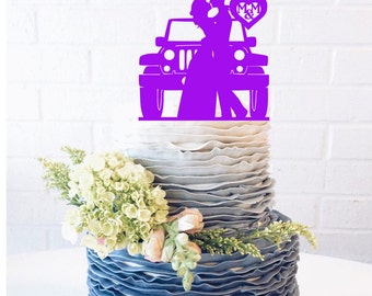 Wedding Cake Topper Jeep Cake Topper Custom cake topper Jeep wedding cake topper dancing bride and groom modern cake topp grooms cake topper