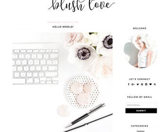 Blogger Template - Mobile Responsive - Instant Digital Download - Complete Blog Design -"Blush Love"