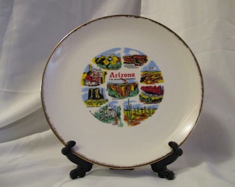 Vintage Arizona State Decorative collectible plate by Homer Laughlin