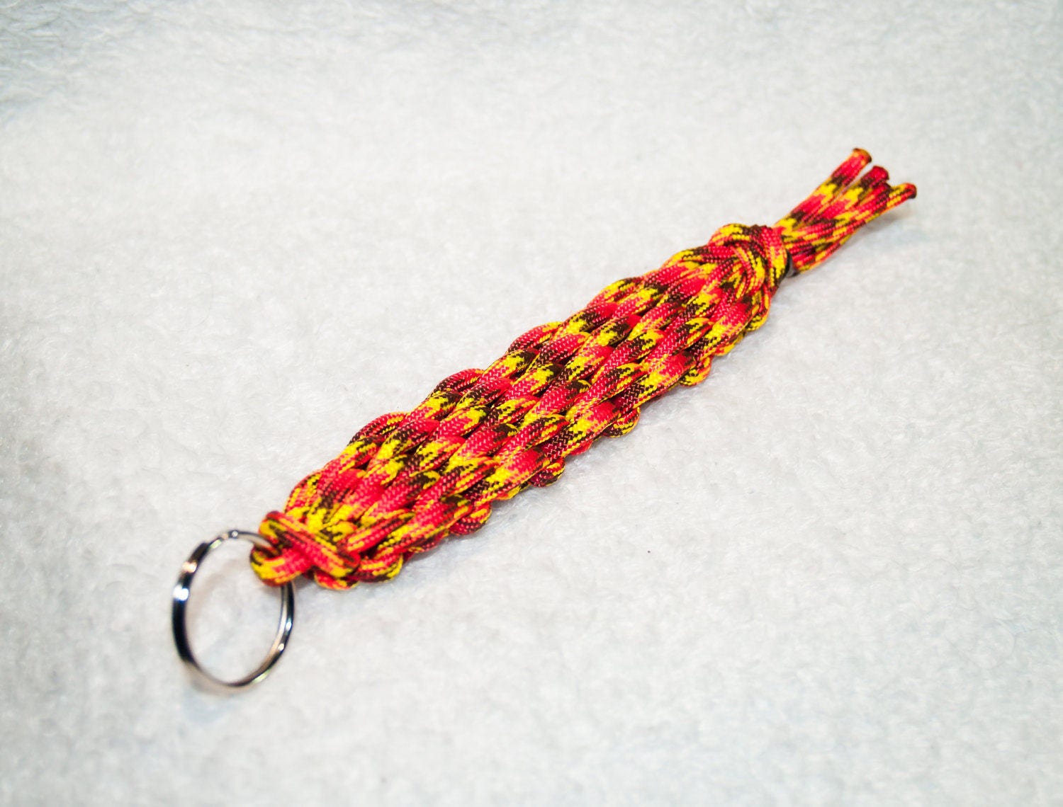 Orange Keychain Fire Flames Paracord Keychain Mens Gifts