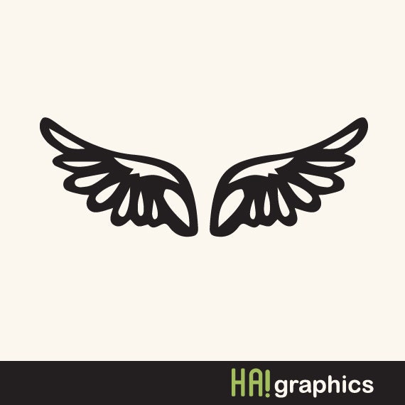 Angel Wings Nursery Baby Silhouette Clipart Vector