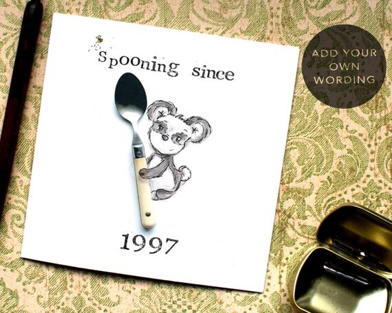 Funny Valentine Card Spooning Valentine Big Spoon Little