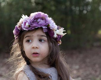 Flower Crown, Toddler Flower Crown, Adult Flower Crown, Wedding Flower Crown, Flower Girl Crown, Floral Crown, Hair Wreath, Halo Crown