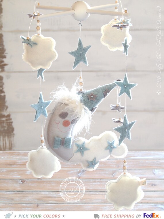 Moon Baby Mobile Hanging Nursery Mobile Moon Mobile Star