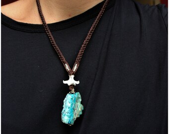 SALES !!Brut Dioptase Silicate Stone - Fish bone - Mystic - Ethnic - Rustic - Boho - Gypsy - Shamanic - Unique Design