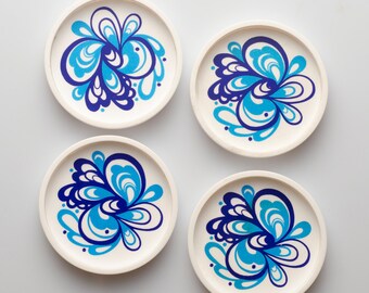 round coasters sous verres plastic coasters glass coasters danish design retro theme 60s decor made in denmark coasters for drinks vintage