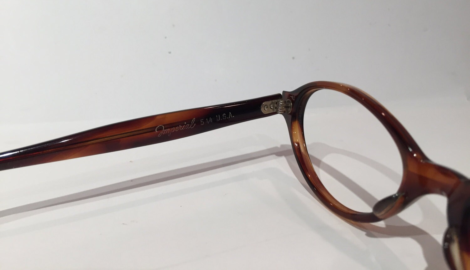 Vintage Round Tortoise Shell Eyeglasses New Old Stock Brown 