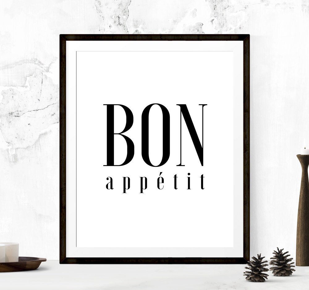 Bon Appetit Kitchen Printable Kitchen Art Bon Appetit