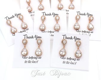 Wedding Earrings Rose gold plated Zirconia Earrings Wedding Jewelry Bridal Earring Bridesmaid Gift Wedding Jewelry Bridesmaid Earrings