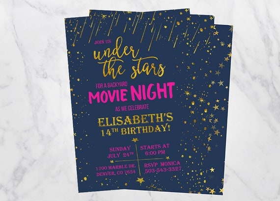 Movie Night Under The Stars Invitations 8