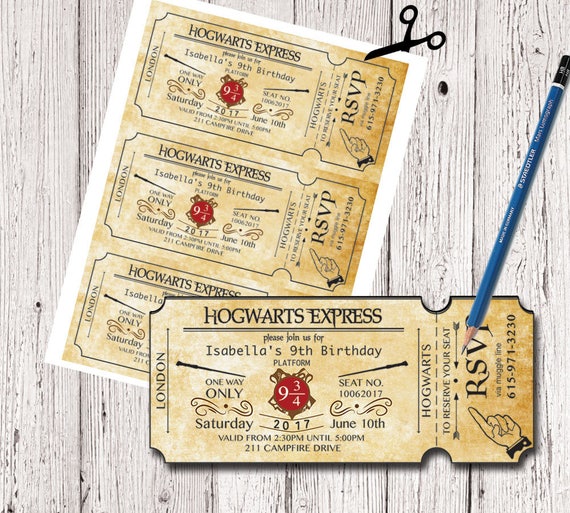 Harry Potter Ticket Invitations 4