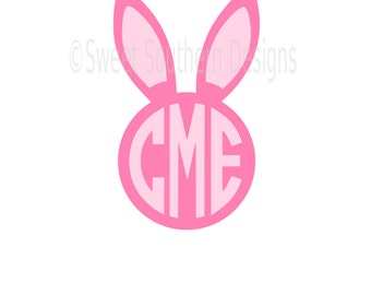 Download Bunny Ears Monogram Topper Embroidery Design - Instant ...