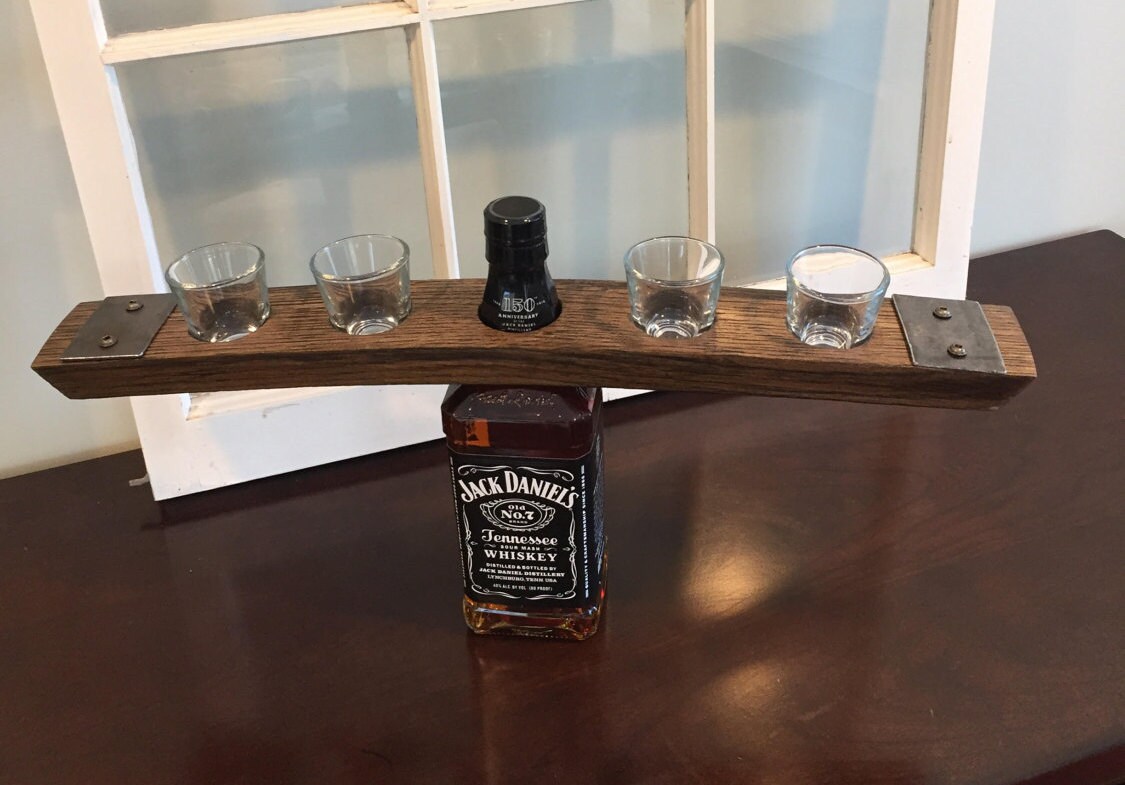 Shot Glass Bottle Caddy / Topper Made From Whiskey / Bourbon