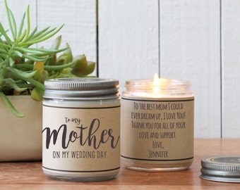 To my Mother on my Wedding Day - Bridal Party Candle | Bridal Party Card | Mother in Law Wedding Gift | Sister Wedding Card | Wedding