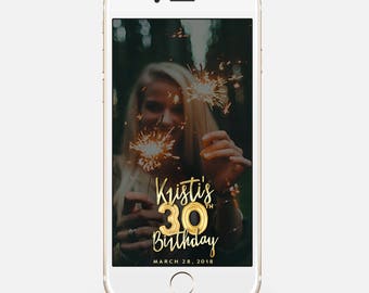 LIMITED TIME! Birthday Snapchat Filter, Birthday Filter, Geofilter, Snapchat 30th birthday for her, 30th Birthday bir111