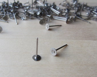 Titanium 4 mm Posts, Hypoallergenic Grade 1 Titanium Earring Findings, Nickel Free Earring Components, Metal Sensitivity Supplies