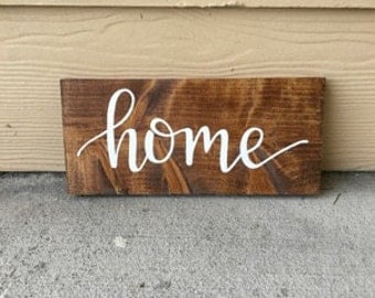 Home Sign | Custom Wood Sign | Home Sweet Home | Rustic Decor | Farmhouse | Housewarming | Hand Painted | Hand Lettered