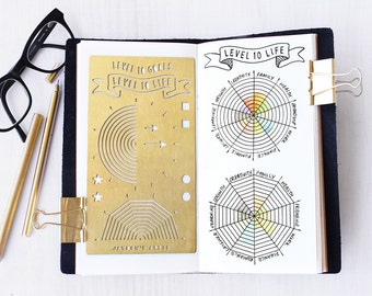 Planner Stencil, Bullet Journal Stencil, Level 10 Life Stencil - fits A5 journal & Midori Regular (Level 10 L)