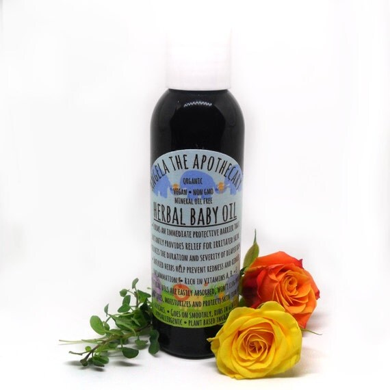 Organic Herbal Baby Oil Baby Massage Oil by AngelaTheApothecary