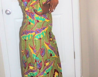Classy Ankara Off Shoulder Maxi Dress, classy African maxi dress, robe africaine, tissus Africain, tessuti africani, Ankara print, pagne