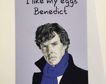 Sherlock A5 Illustrative card - Benedict Cumberbatch