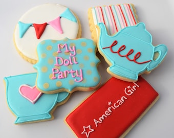 American Girl Doll Inspired Tea Party Cookies - 1 Dozen - Customizeable!