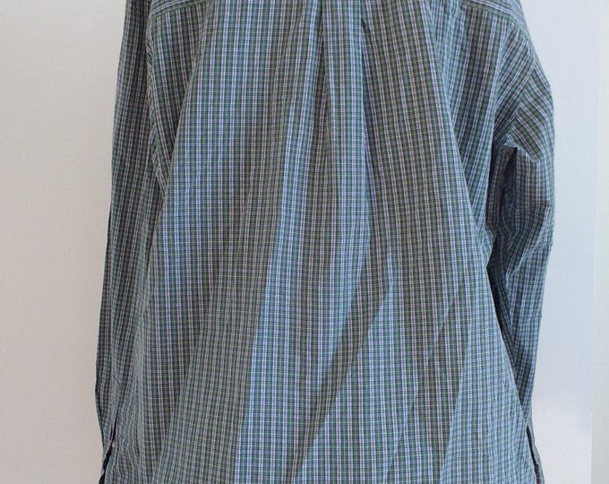 CHAPS Longsleeve button down shirt, casual green plaid Ralph Lauren shirt, mens oxford shirt size XL, suitable for work, summer wardrobe