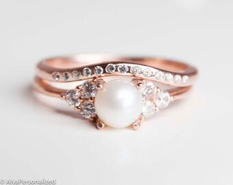 rose gold wedding ring set engagement ring set vintage wedding ring set art - Wedding Band And Engagement Ring Set rose gold wedding ring set engagement ring set vintage wedding ring set art - Wedding Band And Engagement Ring Set