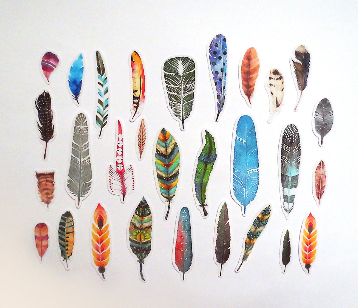 Feathers Stickers Pack Feather Stickers Scrapbooking DieCut
