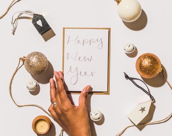 Card designs creative via welcome cards thanksgiving holiday Happy new year card | Etsy