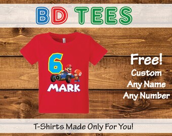 salesale Super Mario Brothers Birthday T Shirt Personalized - nintendo wii video.