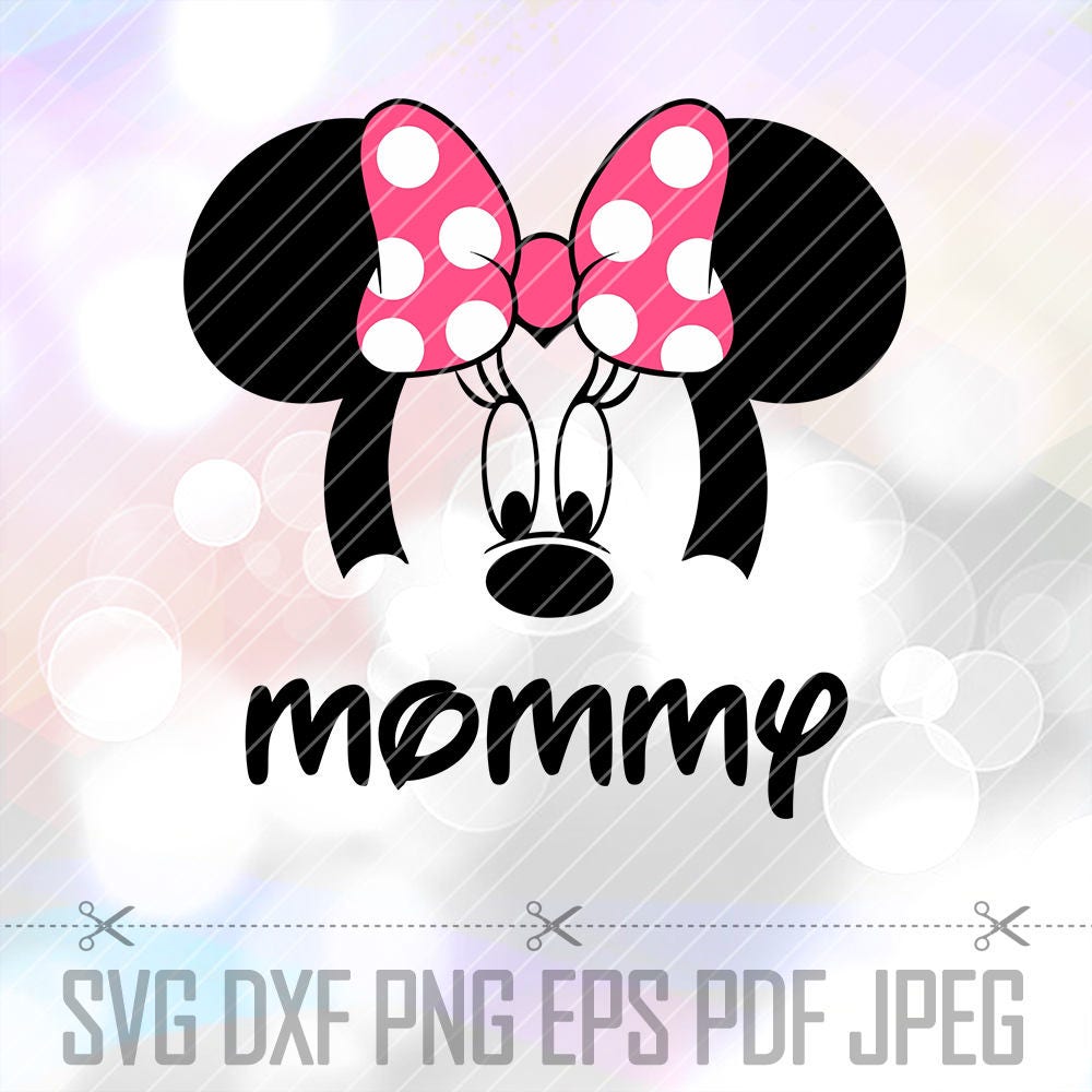 Download SVG DXF Minnie Mouse Mommy Pink Bow LAYERED Cricut ...
