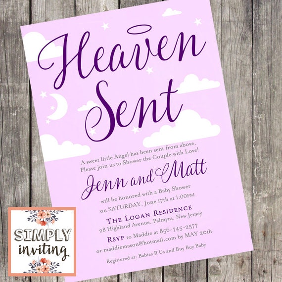 Sent From Heaven Baby Shower Invitations 8