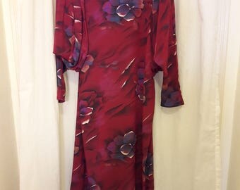 Plus Size Vintage Dress Dolman Sleeve