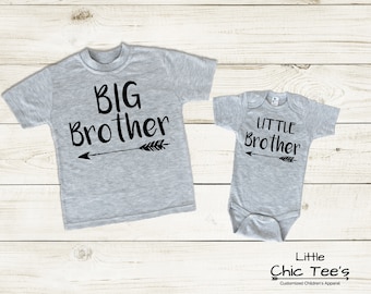 Matching Brother Outfits, Big Brother Little Brother Outfit, Sibling Matching Shirts, Birth Announcement Clothes, Sibling Bodysuit Set