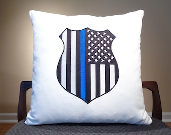 Police Officer Gift, Police Wife Gift, Police Family, Back the Police, Thin Blue Line Pillows, Thin Blue Line Decor, Thin Blue Line Gift