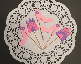 12 Princess Party Cupcake Toppers
