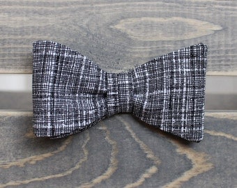 Black and White Bow Tie - Mens Bow Tie- Self Tie Bow Tie