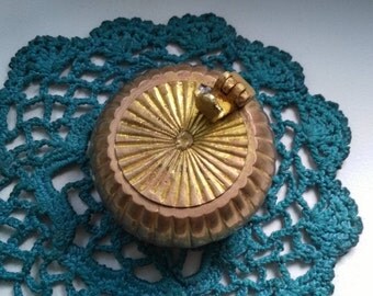 Old brass Pocket ashtray. Vintage brass ashtray