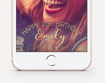 Gold Birthday Snapchat Filter, Glitter Birthday Geofilter, Birthday Snapchat Filter, Custom Birthday Geofilter, Birthday Party Geofilter.