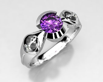 star wars rebel alliance geek engagement ring in silver palladium or gold amethyst - Star Wars Wedding Ring star wars rebel alliance geek engagement ring in silver palladium or gold amethyst - Star Wars Wedding Ring