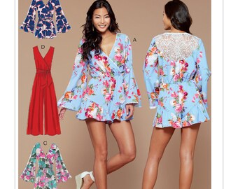 Misses Boho Chic, Cross-Bodice Romper, Jumpsuit, and Belt, McCall's M7577 Sewing Pattern, Sizes: 6 -8 -10 -12 -14 or 14 -16 -18 -20 -22