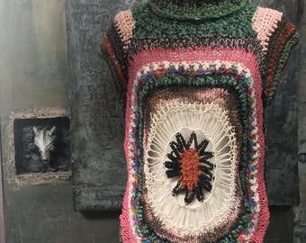 Crochet & Knit Fiber Art Sweater CC0104-C