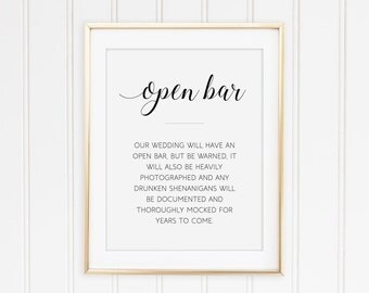 Stylish Printable Wedding Signs and Cards by OrchardBerry on Etsy