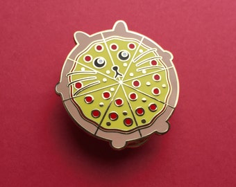 Pizza Cat Pin - Cat Pin - Pizza Pin - Enamel Cat Brooch - Lapel Pin - Cat Brooch - Cat Lover Gift - Hard Enamel Cat Brooch