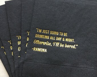 Real Housewive of New York inspired, RHONY, Turtle Time, cocktail napkin, Ramona quote, funny napkin, It's Turtle Time, party napkin