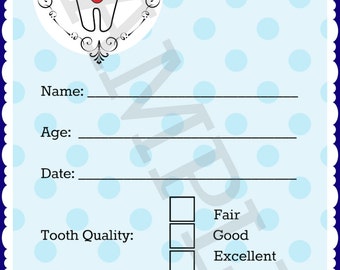 Tooth Fairy Receipt - Blue - Instant Download!