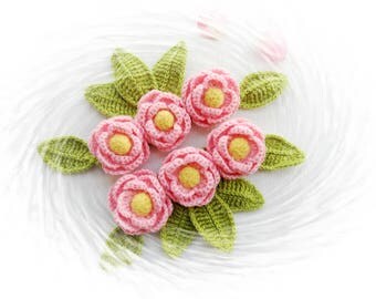 Crochet Curtain Tie Back - Floral Curtain Holder- Crocheted Flowers - Romantic Roses - Shabby Chic Room Decor