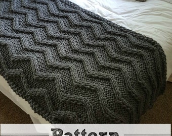 Chevron Cable Knit Blanket PATTERN