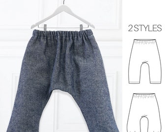 Harem Pants Pattern, Baby Sewing Pattern, Baby Harem Pants Pattern, PDF Sewing Pattern, Toddler Pattern, Boys Sewing Pattern, AVERY